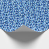 Blaues Hai Muster Geschenkpapier (Ecke)