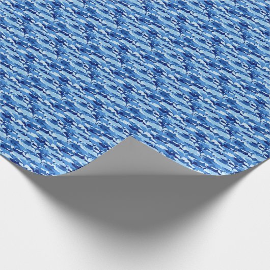 Blaues Hai Muster Geschenkpapier (Ecke)