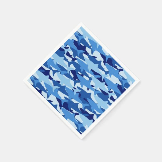 Blaues Hai Muster Serviette (Ecke)