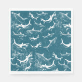 Blaues Hai-Muster Serviette (Vorderseite)
