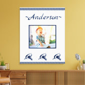 Blaues Hai Nautic Navy Foto Frame Leinwanddruck (Insitu (Wohnzimmer))