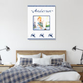 Blaues Hai Nautic Navy Foto Frame Leinwanddruck (Insitu (Schlafzimmer))