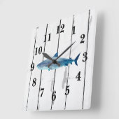 Blaues Hai-Schilfrohr rustikale Dekoration Quadratische Wanduhr (Winkel)