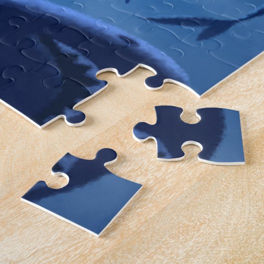 Blaues Hai Weißer Mond Untersee Puzzle (Seite)