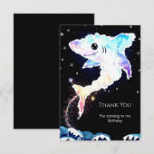 Blaues Hai zum Geburtstag Dankeskarte (Vorne/Hinten)