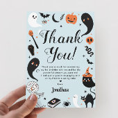 Blaues Halloween-Foto Dankeskarte