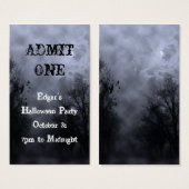 Blaues Halloween-Spuk-Sky-Party-Ticketvorlage (Vorne & Hinten)