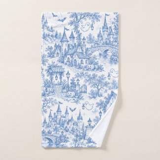 Blaues Halloween-Toile-Muster Grusel Dorf Geister Handtuch