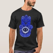 Blaues Hamsa Symbol-Indie Kunst-Grafik-T-Shirt T-Shirt (Vorderseite)