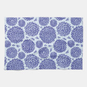 Blaues handgezeichnet Blume-Muster Geschirrtuch (Horizontal)