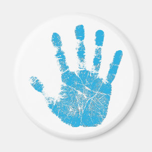 Blaues Handprint Magnet