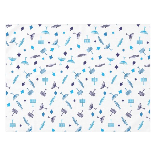 Blaues Hanukkka-Symbol Tischdecke (Vorderseite (Horizontal))