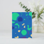 Blaues Happy Love Postkarte (Stehend Vorderseite)