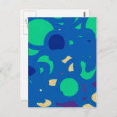 Blaues Happy Love Postkarte (Vorne/Hinten)