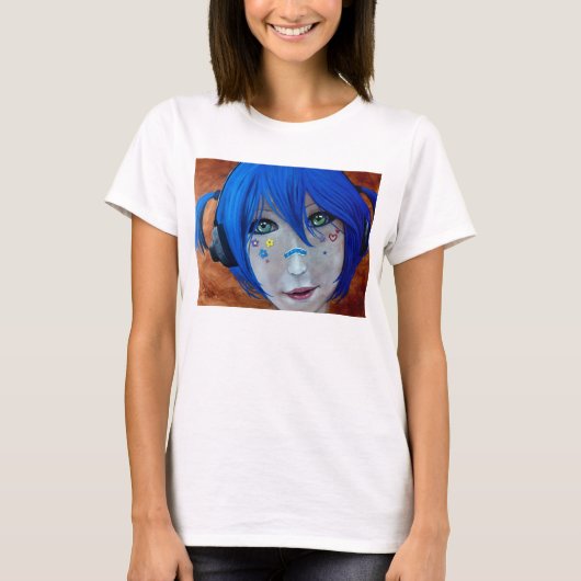 Blaues Harajuku T-Shirt (Vorderseite)