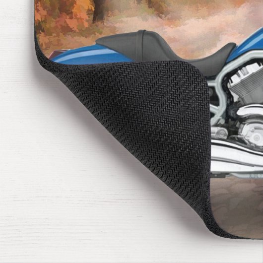 Blaues Harley und Herbst-Blätter Mousepad (Ecke)