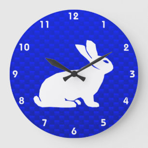 Blaues Häschen Große Wanduhr