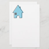 Blaues Haus-kundengerechtes Briefpapier (Vorne/Hinten)