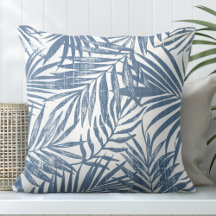 Blaues Haus Palm Leaf Throw Kissen