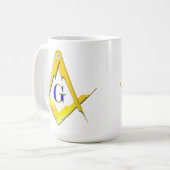 Blaues Häuschen-Quadrat u. Kompass-FreimaurerTasse Kaffeetasse (Vorderseite Links)