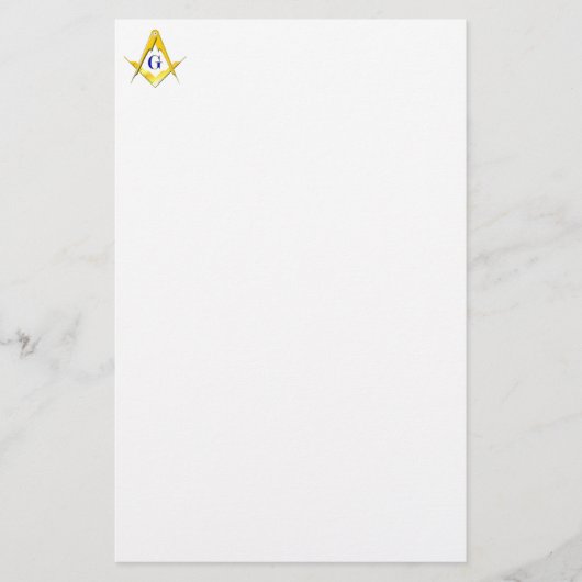 Blaues Häuschen-Quadrat u. Kompassse Briefpapier (Vorderseite)