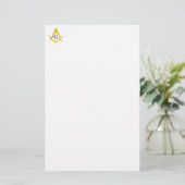 Blaues Häuschen-Quadrat u. Kompassse Briefpapier (Stehend Vorderseite)