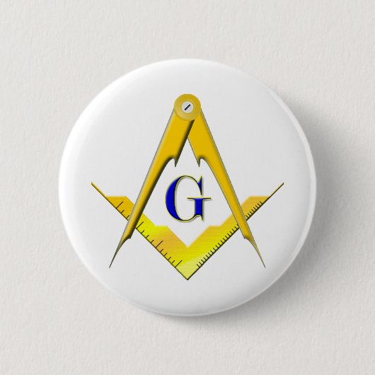 Blaues Häuschen-Quadrat u. Kompassse Button (Vorderseite)