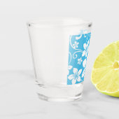 BLAUES HAWAII-MUSTER IN BLAU SCHNAPSGLAS (Links)