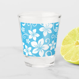BLAUES HAWAII-MUSTER IN BLAU SCHNAPSGLAS