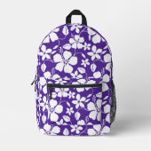 BLAUES HAWAII-MUSTER IN LILA BEDRUCKTER RUCKSACK (Vorderseite)