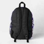 BLAUES HAWAII-MUSTER IN LILA BEDRUCKTER RUCKSACK (Rückseite)