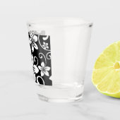 BLAUES HAWAII-MUSTER IN SCHWARZ SCHNAPSGLAS (Rechts)