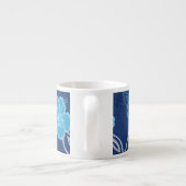 Blaues hawaiisches Hibiskus-Muster Espressotasse (Rückseite)