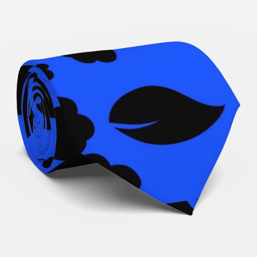 Blaues Hawaiisches Muster Krawatte (Gerollt)