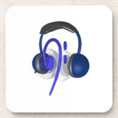 Blaues Headset für Bass Getränkeuntersetzer (Vorderseite)