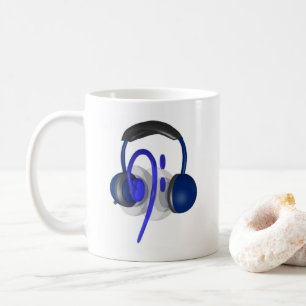 Blaues Headset für Bass Kaffeetasse