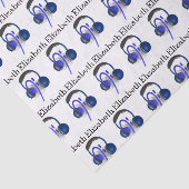 Blaues Headset für klassischen Bass Seidenpapier (Ausschnitt)