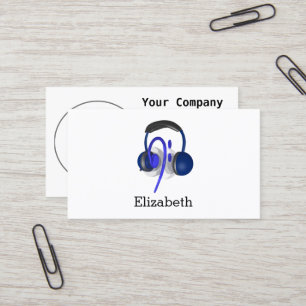 Blaues Headset für klassischen Bass Visitenkarte