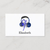 Blaues Headset für klassischen Bass Visitenkarte (Vorderseite)