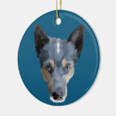 Blaues Heeler/australischer Vieh-Hund Keramik Ornament (Links)