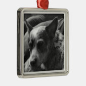 Blaues Heeler Ornament Aus Metall (Rechts)