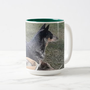 Blaues Heeler Zweifarbige Tasse
