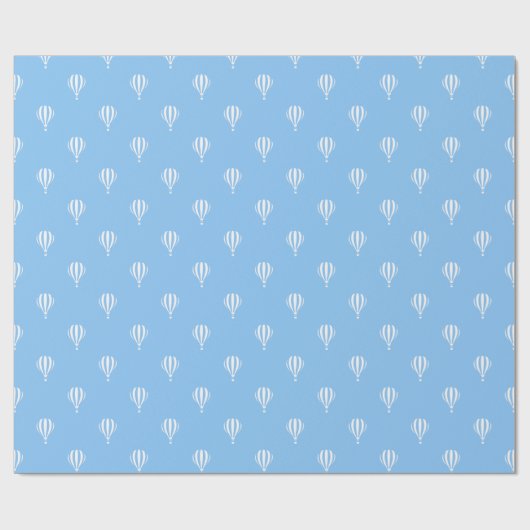 Blaues Heißluftballon-Muster Geschenkpapier (Flach)