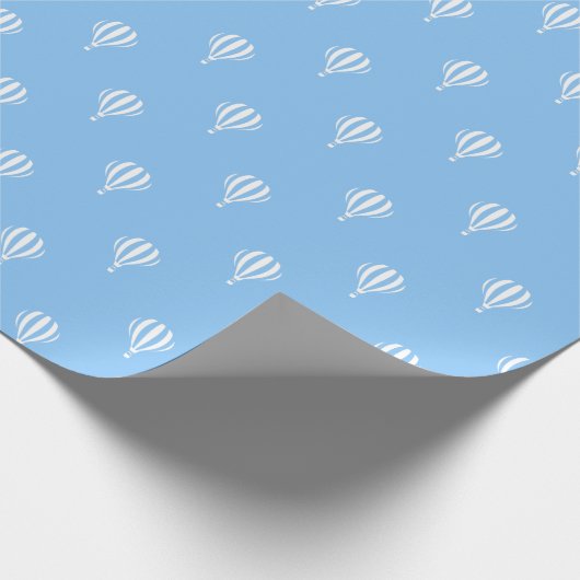 Blaues Heißluftballon-Muster Geschenkpapier (Ecke)