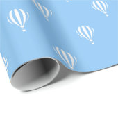 Blaues Heißluftballon-Muster Geschenkpapier (Rolleneckpunkt)