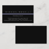 Blaues helles Schwarz Schlicht Einzigartige Visite Visitenkarte (Vorne/Hinten)