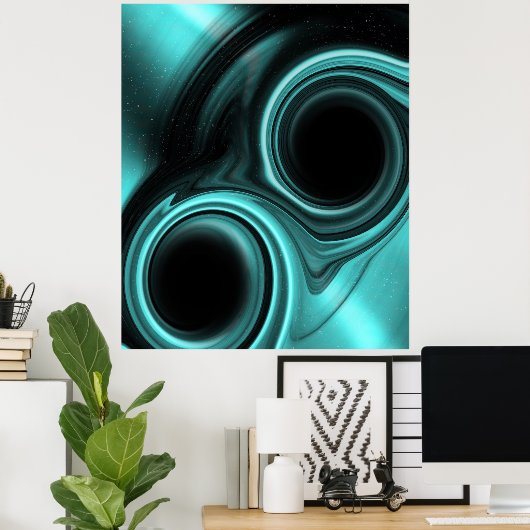 Blaues helles schwarzes Loch-Poster Poster (Heimbüro)