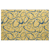 Blaues hellgraues Schleifenmuster auf gelbem Gelb Stoff (Fat Quarter (45,7 x 55,9 cm))