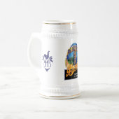 Blaues Henne-Bier 18oz Stein Bierglas (Vorderseite Links)