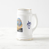 Blaues Henne-Bier 18oz Stein Bierglas (VorderseiteRechts)